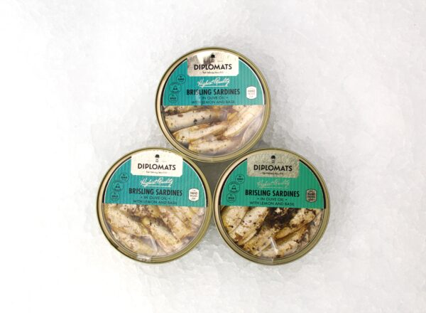 Brisling Sardines in Olive Oil with Lemon and Basil 160g